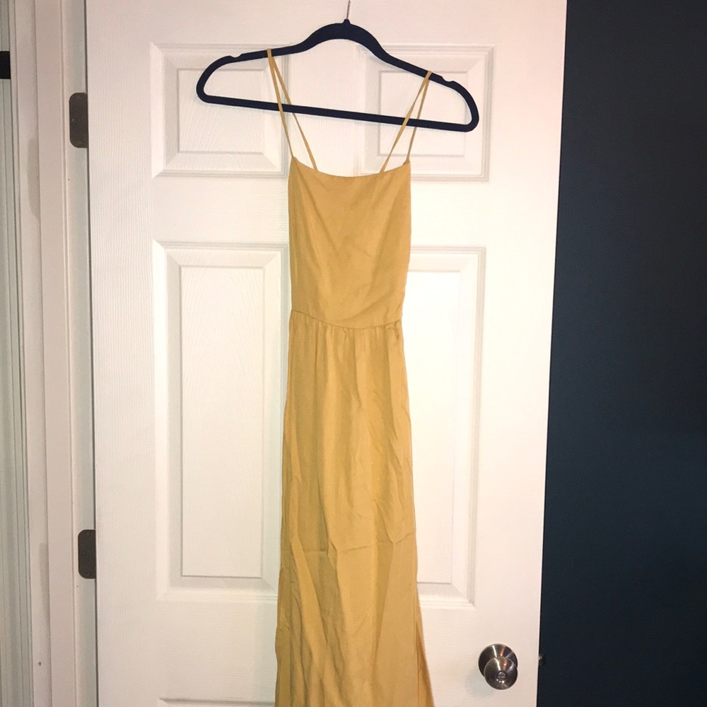 Yellow open back dress